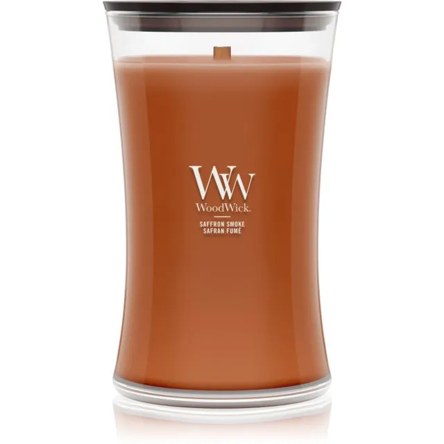 Woodwick Saffron Smoke lõhnaküünal puidust taht 610 g
