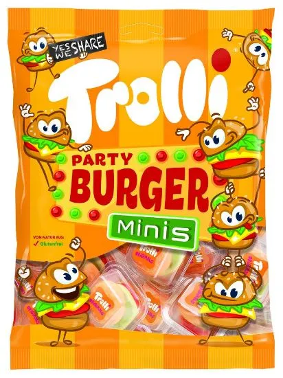 Trolli kummikommid Party Burger Minis 100g
