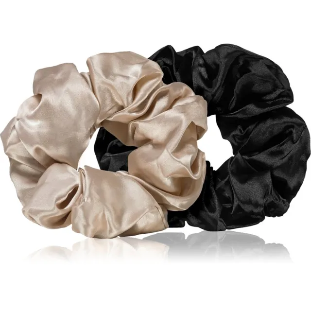 BrushArt Hair Large satin scrunchie set Juuksekummid Cream & Black