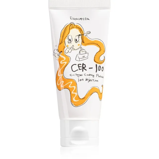 Elizavecca Cer-100 Collagen Coating Protein Ion Injection Vedel kollageen säravate ja pehmete juuste jaoks 50 ml
