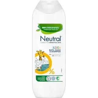 Šampoon & vanni-ja pesugeel lastele, NEUTRAL, 250ml