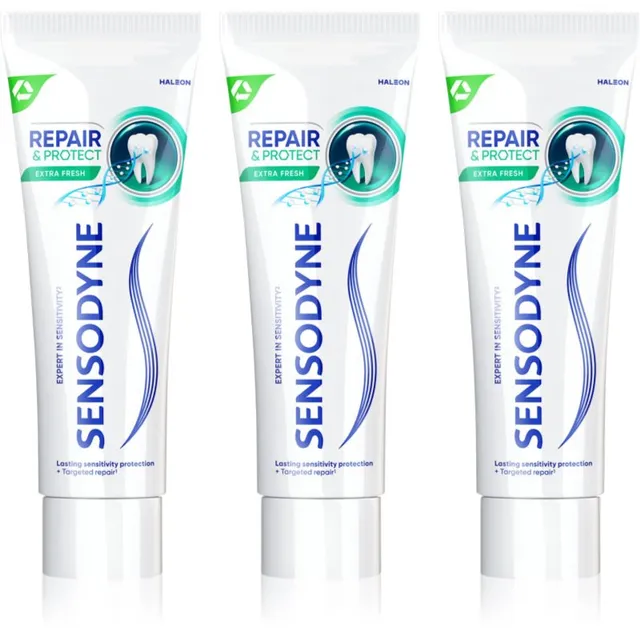 Sensodyne Repair & Protect Extra Fresh Hambapasta hammaste ja igemete kaitseks 3x75 ml