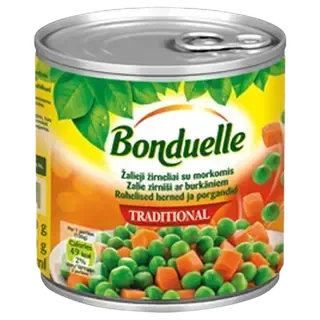 Bonduelle herne ja porgandi kuubikud  400/240 g