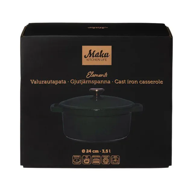 Malmpott 24 cm roheline 3,5 L., MAKU ELEMENTS, 1 tk