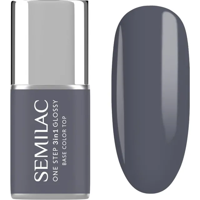 Semilac One Step 3in1 Glossy Geelküünelakk varjund 185 Stone Grey 7 ml