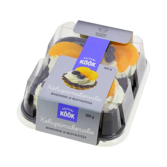 Mandariini-mustika kohupiimakorvikesed, SELVERI KÖÖK, 300 g
