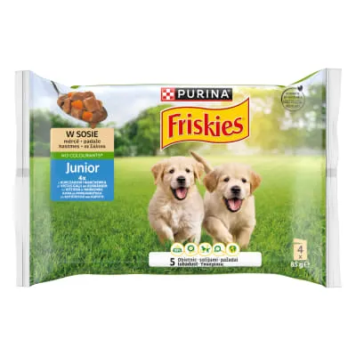 Koerakons. Friskies Junior kana-porg. 4x85g