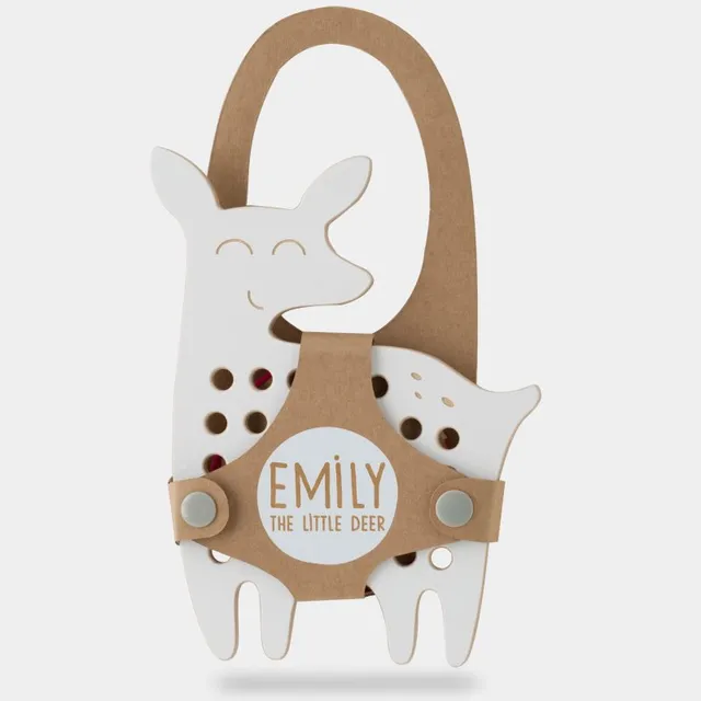 Milin Big Wooden Lacing Toy Little Deer Emily aktiveeriv mänguasi 18 cm x 13 cm x 0,7 cm 1 tk