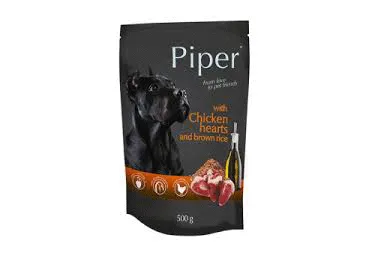 Koera märgtoit PIPER kanasüda-pruun riis.500g