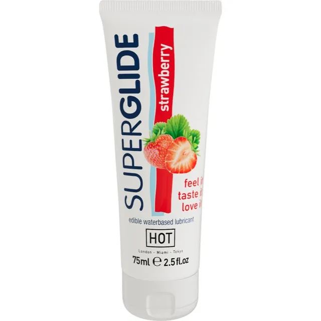 HOT Superglide määrdegeel maitsega Strawberry 75 ml