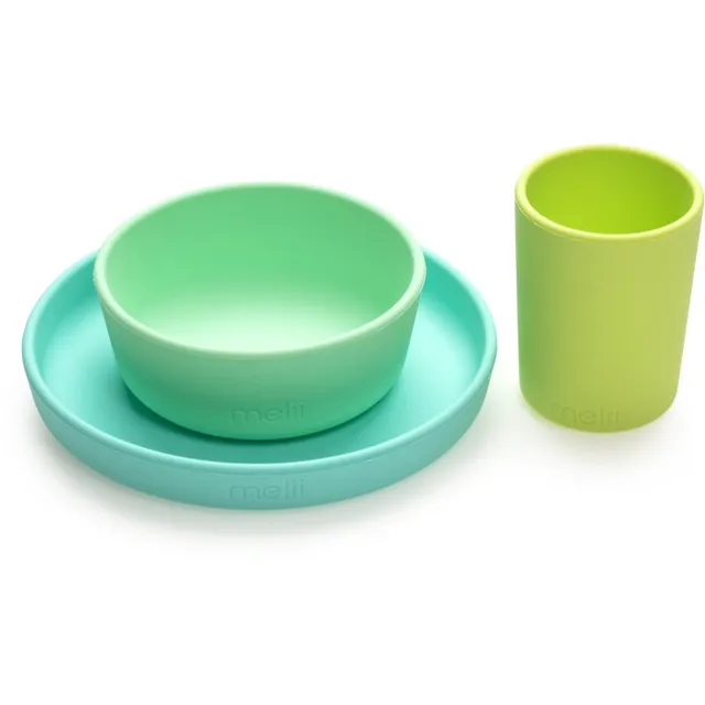 Melii Feeding Set söögiriistade komplekt Mint, Blue, Lime