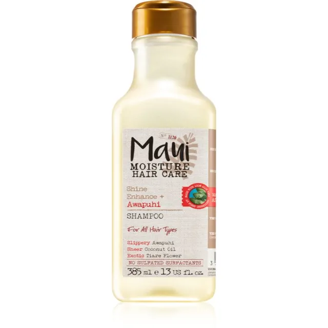 Maui Moisture Shine Amplifying + Awapuhi Šampoon säravate ja pehmete juuste jaoks 385 ml