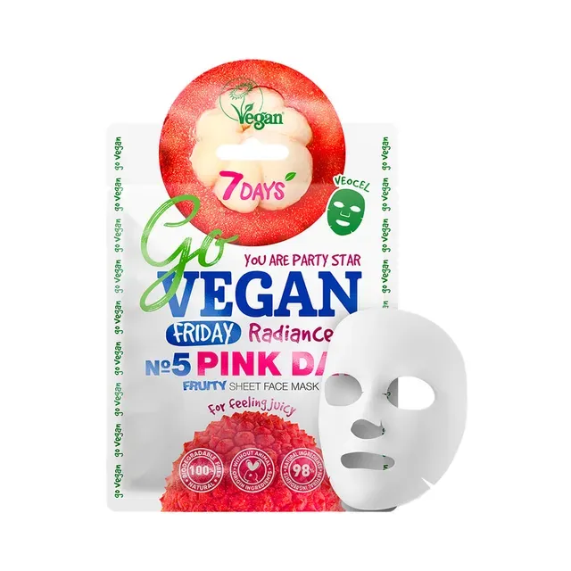 Näomask Govegan Reede Fruity Pink Day, 7DAYS, 1tk