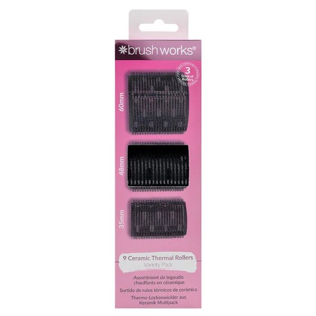 BRUSHWORKS Ceramic Thermal Rollers Variety Pack 9pcs