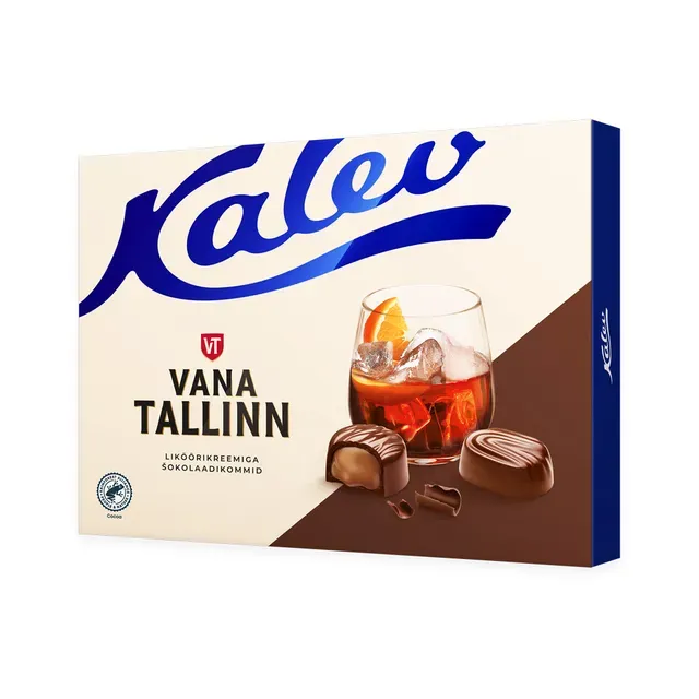 Vana Tallinn liköörikreemi täidisega šokolaadikommid, KALEV, 122 g