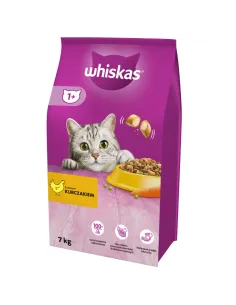 WHISKAS Kuivtoit Adult 7 kg kassidele kana ja köögiviljadega