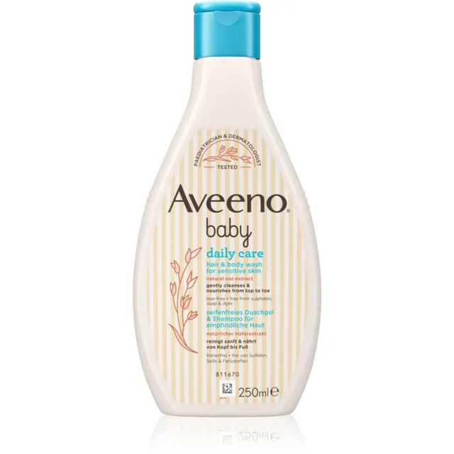 Aveeno Baby Daily Care Pesemisgeel kehale ja juustele lastele sünnist alates 250 ml