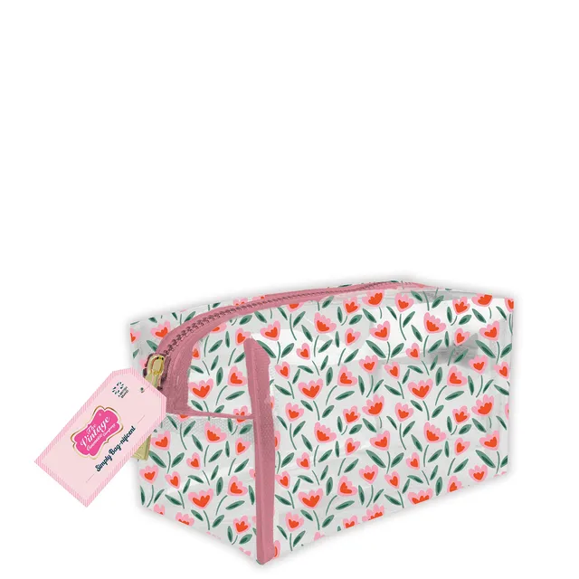 THE VINTAGE COSMETIC Tulip Transparent Cosmetic Bag