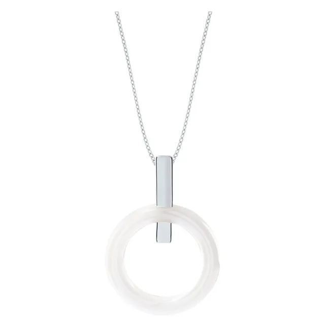 DONDELLA Ceramic Circle White Pendant 1.57g