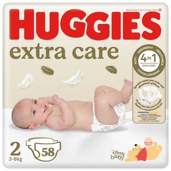 Huggies mähkmed Extra Care 2 3-6kg 58tk