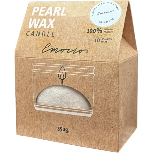 Emocio Pearl wax Cashmere White lõhnaküünal 350 g