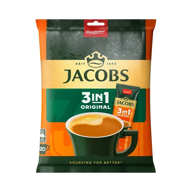 Kohvijook  3in1 (kott 20x12,6g), JACOBS, 252 g