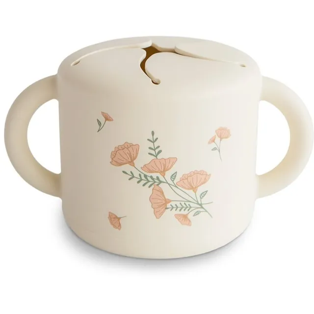 Mushie Baby Snack Cup Tass einestamiseks Pink Flowers 1 tk