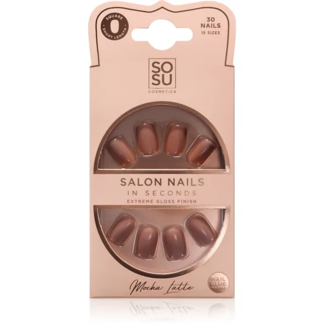 SOSU Cosmetics Salon Nails Kunstküüned varjund Mocha Latte 30 tk