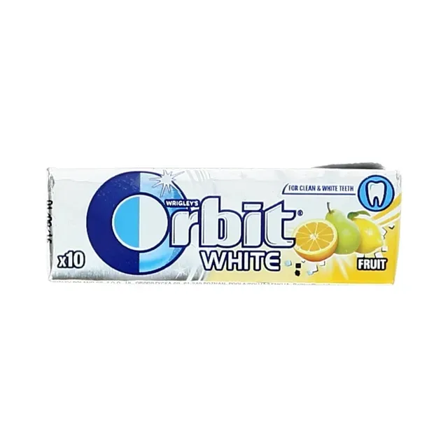 Närimiskumm White Fruit suhkruvaba magusainetega, ORBIT, 14 g