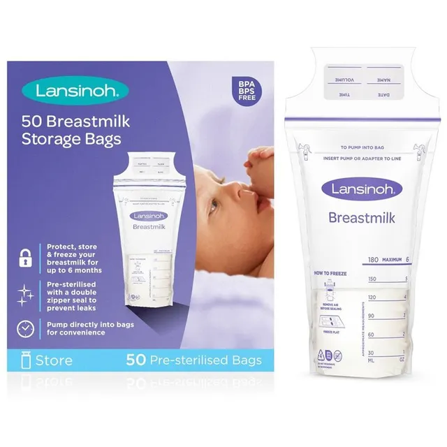 Lansinoh Breastfeeding Breastmilk Storage Bags kott rinnapiima säilitamiseks 50 tk