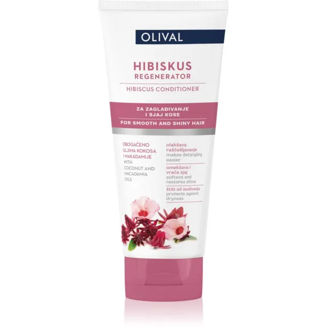 Olival Hibiscus Taastav palsam säravate ja pehmete juuste jaoks 200 ml