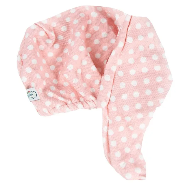 THE VINTAGE COSMETIC Pink Polka Dot Hair Towel