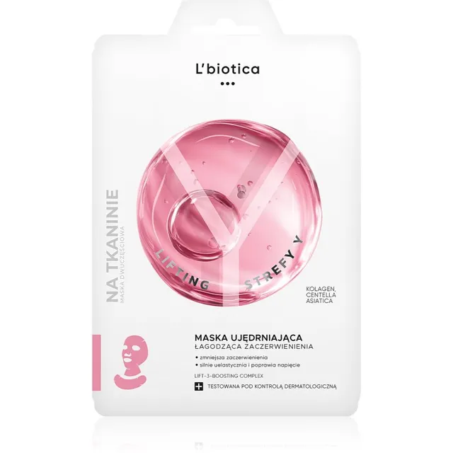 L’biotica Lifting Y Zone Tõstev ja pinguldav mask näole ja dekolteepiirkonnale 1 tk