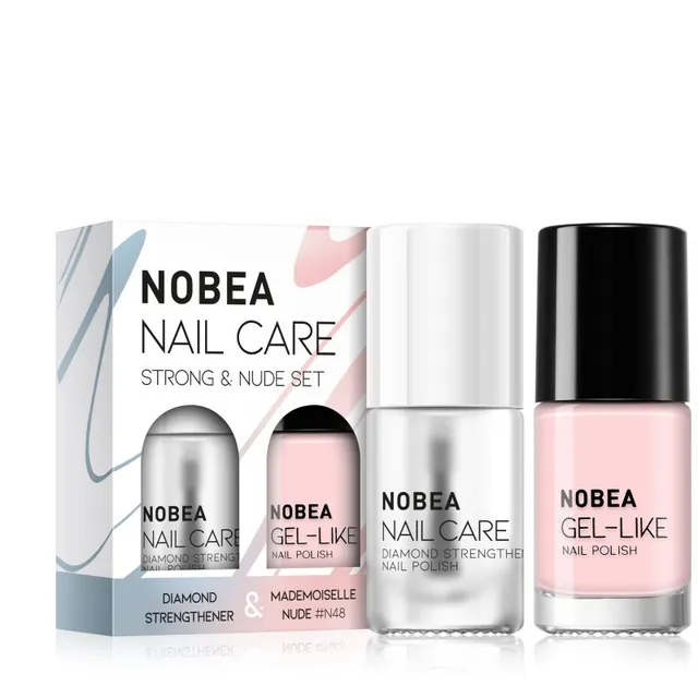 NOBEA Nail Care Strong & Nude Set Küünelakikomplekt