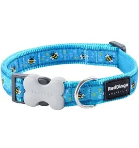 Kaelarihm koerale, disainmustriga Bumble Bee Turquoise (Red Dingo)
