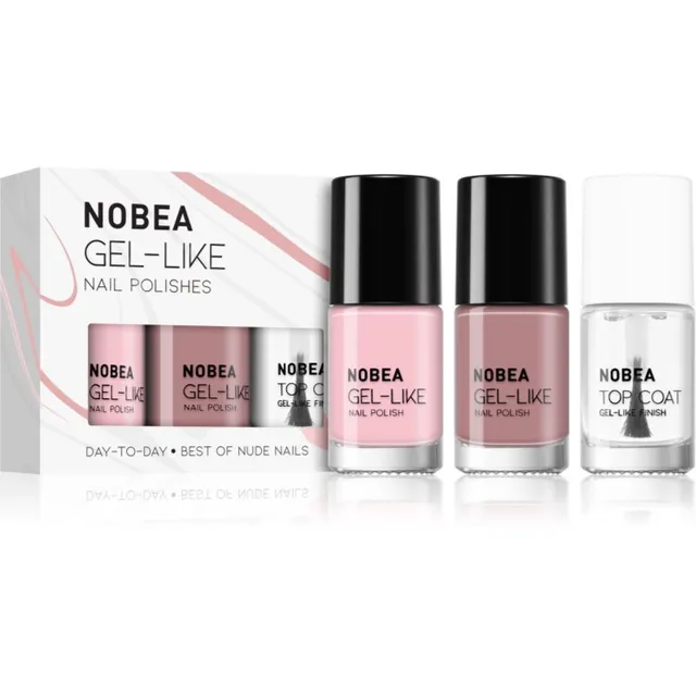 NOBEA Day-to-Day 3-Piece Nail Polish set with Top coat Küünelakikomplekt Best of Nude Nails