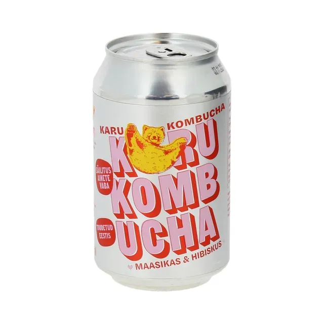 Maasika ja hibiskus kombucha, KARU KOMBUCHA, 330 ml