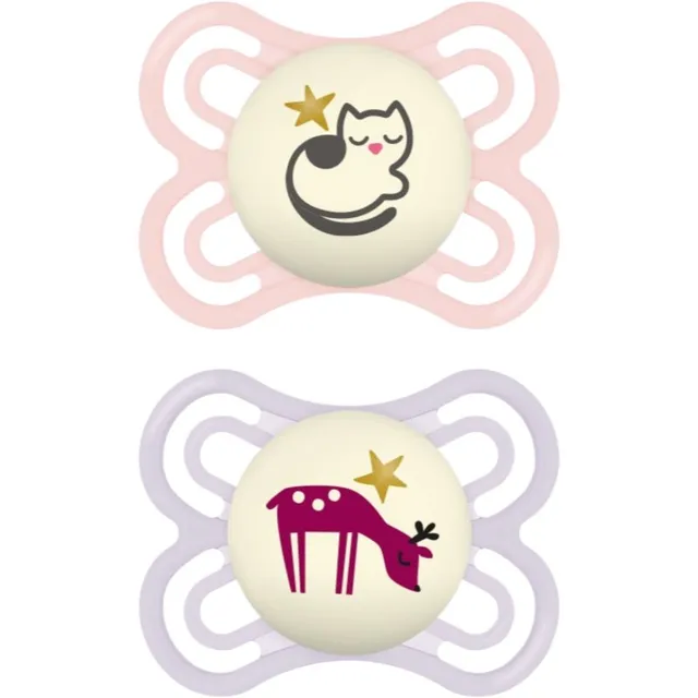 MAM Perfect Night 0+ months lutt Pink/ Purple 2 tk