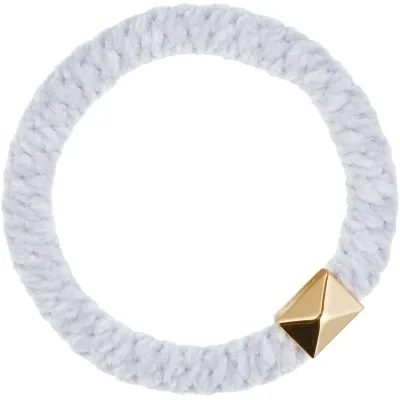 DARK Fluffy Fat Hair Tie W/Gold
