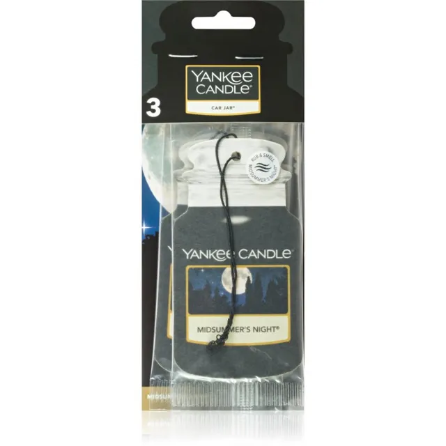 Yankee Candle Midsummer's Night rippuv autovärskendaja 3 tk