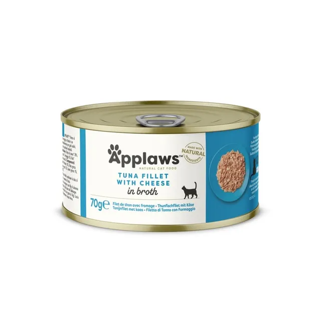 Applaws kassikonserv, tuunikala/juust, 70 g