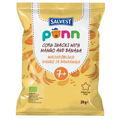 Maisikrõbuskid mango-banaani Põnn öko 7k 20g