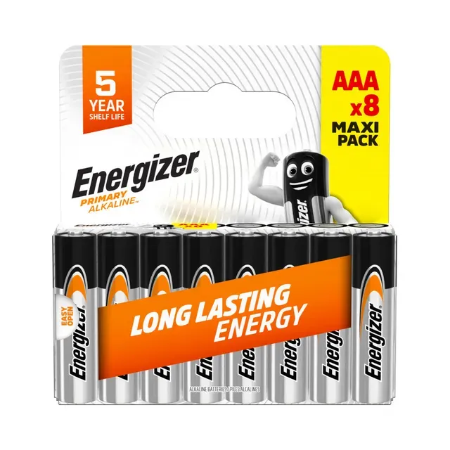 Patarei Primary Alkaline AAA, ENERGIZER, 8 tk
