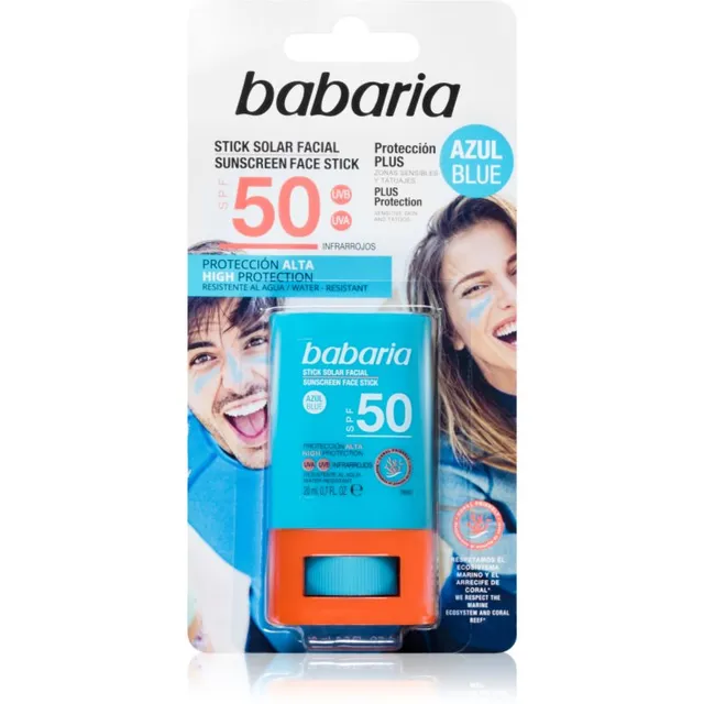 Babaria Blue Face Sun Stick Toitev ja niisutav pulk näole ja tundlikele piirkondadele SPF 50 20 ml