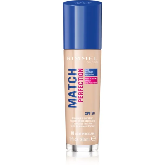 Rimmel Match Perfection Vedel jumestuskreem SPF 20 varjund 010 Ligh Porcelain 30 ml