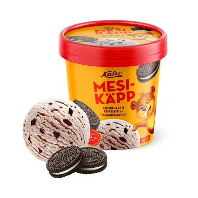 Koorejäätis küpsisetükkide ja kakaokreemiga, MESIKÄPP, 270 g