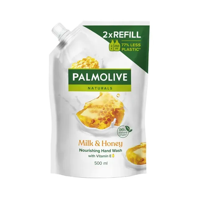 Vedelseep Naturals Milk&Honey täitepakend, PALMOLIVE, 500 ml