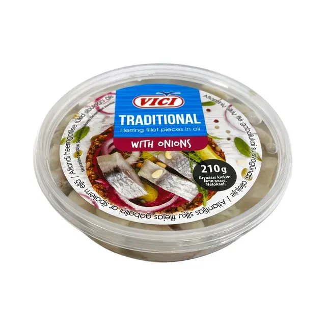 Atlandi heeringafilee tükid sibulaga õlis, VICI, 210 g