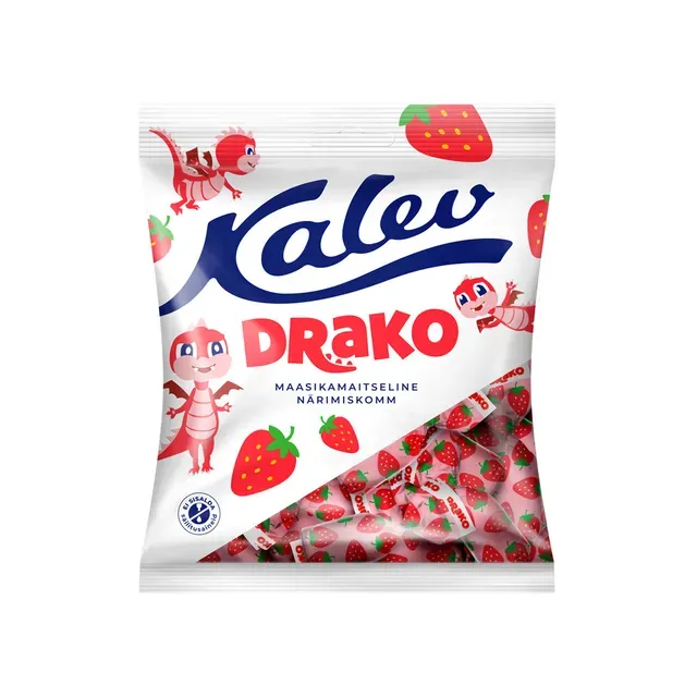 Drako maasikamaitselised närimiskommid, KALEV, 110 g