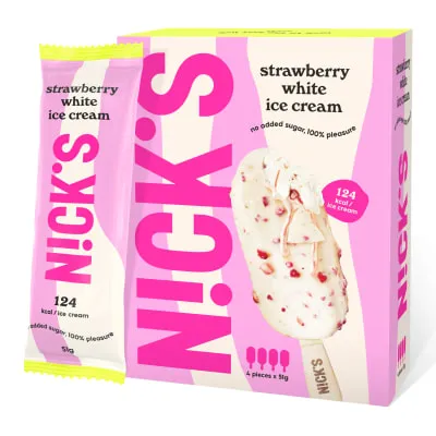 Pulgajäätis maasikamaits. Nicks 240ml/200g